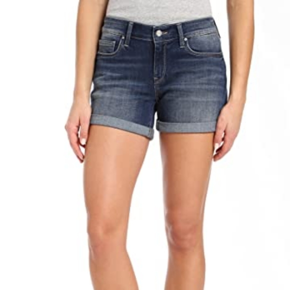 cuffed denim shorts distressed - Picture 3 of 5